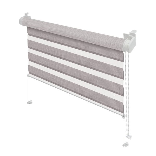 Szarobrązowa roleta dzień i noc 80x150 cm Zebra Silvalin – Gardinia-image-1