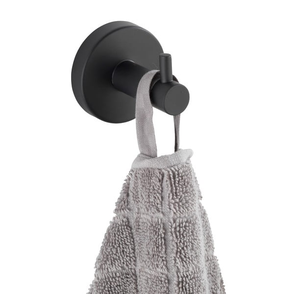 Ścienny haczyk ze stali nierdzewnej w kolorze matowej czerni Bosio – Wenko-image-1