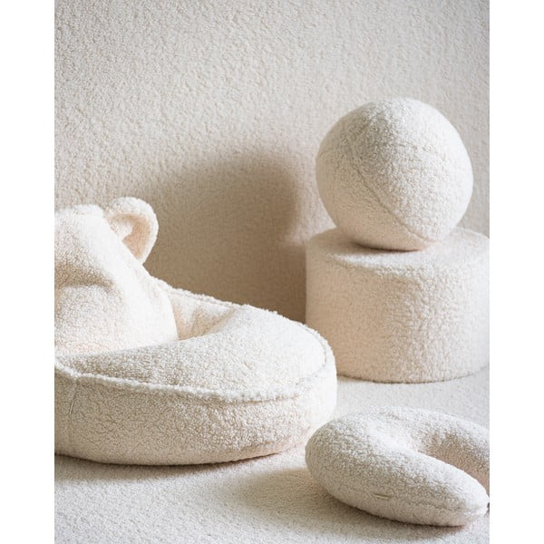 Kremowy puf dziecięcy z materiału bouclé – Wigiwama-image-2