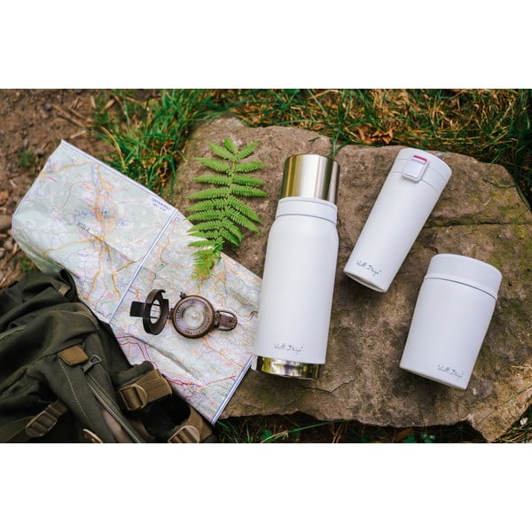 Biały podróżny kubek termiczny Vialli Design Fuori, 400 ml-image-1