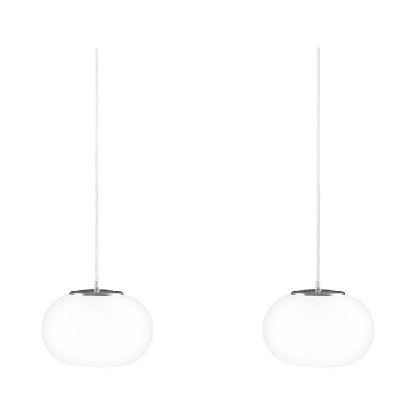 Podwójna szklana lampa wisząca ze srebrną oprawką Sotto Luce DOSEI-image-4
