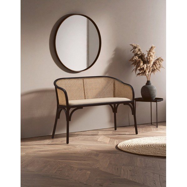 Czarna/w naturalnym kolorze tapicerowana ławka Cebu – Premier Housewares-image-1