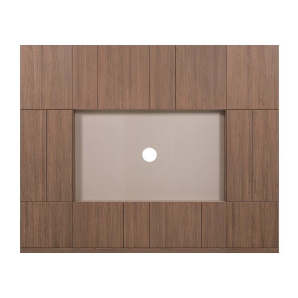 Modułowa szafka pod TV w ciemnym naturalnym kolorze 268x215 cm Build – WOOOD