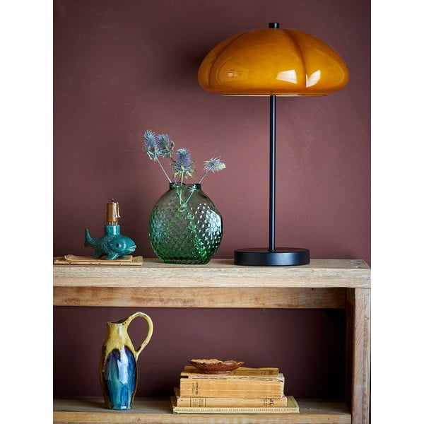 Lampa stołowa w kolorze ochry ze szklanym kloszem (wysokość 46,5 cm) Kinoko – Bloomingville-image-1