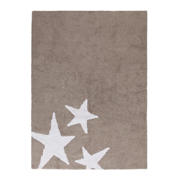 Beżowy dywan bawełniany wykonany ręcznie Lorena Canals Three Stars, 120x160 cm