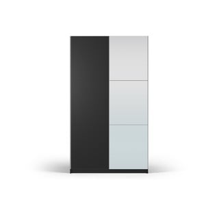 Czarna szafa z lustrem i drzwiami przesuwnymi 122x215 cm Lisburn – Cosmopolitan Design