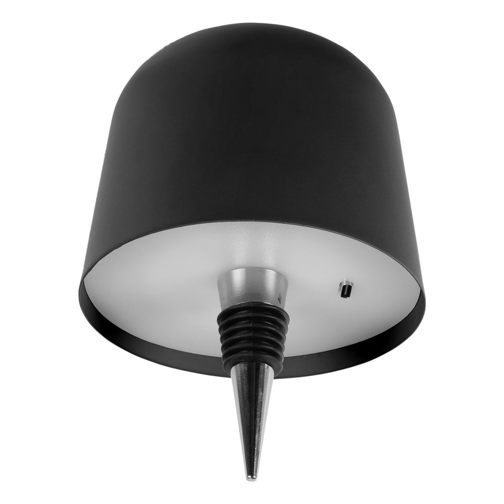 Czarna lampa stołowa LED na butelkę z metalowym kloszem (wysokość 13 cm) Cone Hat LED – Leitmotiv (zdjęcie 3)
