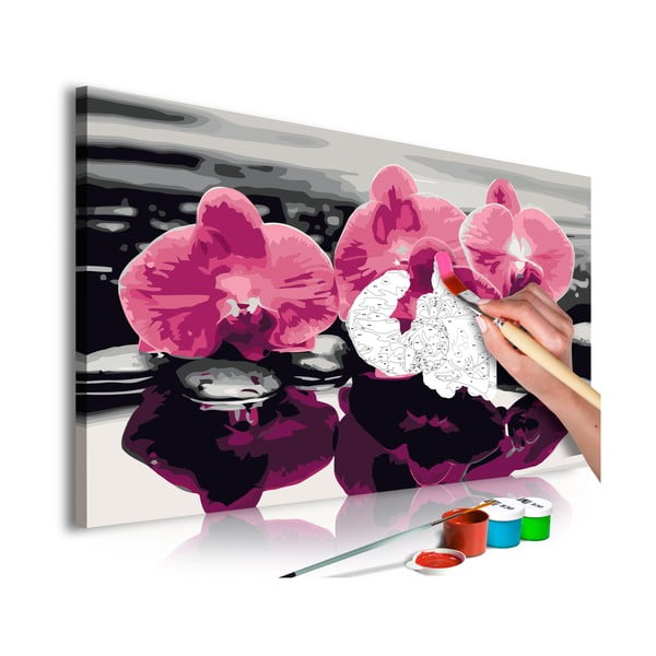 Zestaw płótna, farb i pędzli DIY Artgeist Three Orchids, 60x40 cm