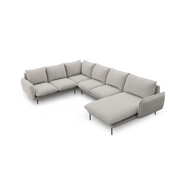 Jasnoszara sofa w kształcie litery U Cosmopolitan Design Vienna, lewostronna-image-2
