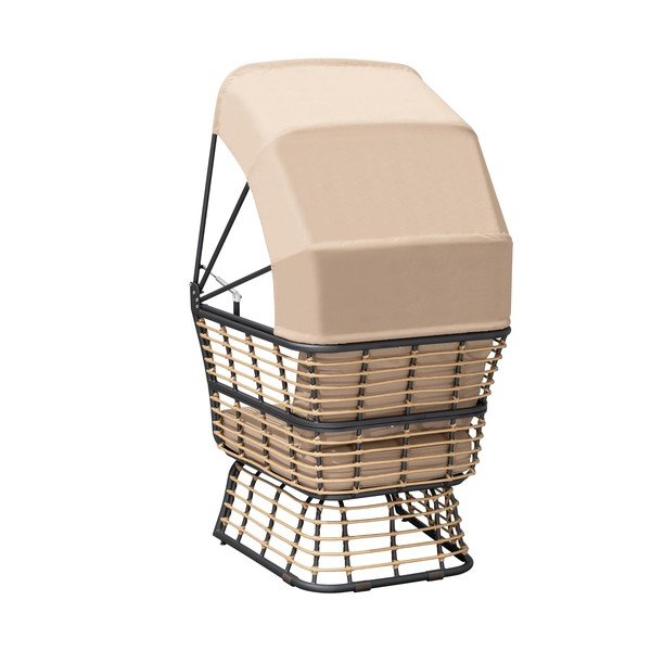 Beżowy metalowy fotel ogrodowy Paros – Garden Pleasure-image-3
