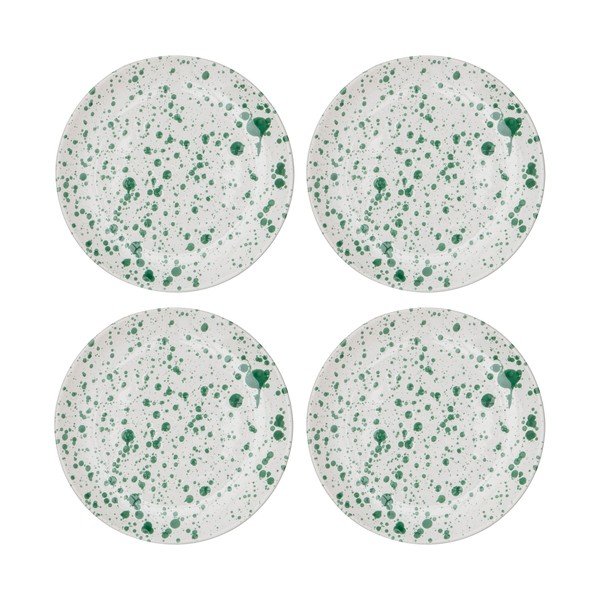 Biało-zielone kamionkowe talerzyki deserowe zestaw 4 szt. ø 18 cm Carnival – Ladelle-image-2