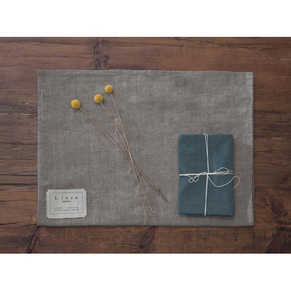 Zestaw 4 serwetek tekstylnych z domieszką lnu Really Nice Things Turquoise, 43x43 cm-image-2