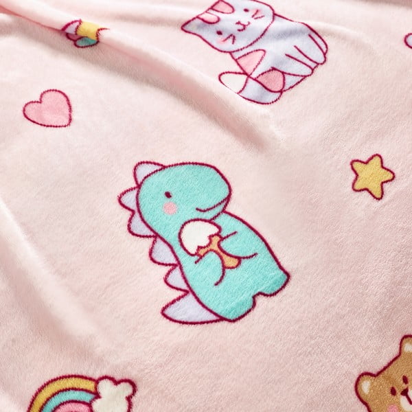 Różowy polarowy koc dziecięcy 130x170 cm Forever Together – Catherine Lansfield-image-3