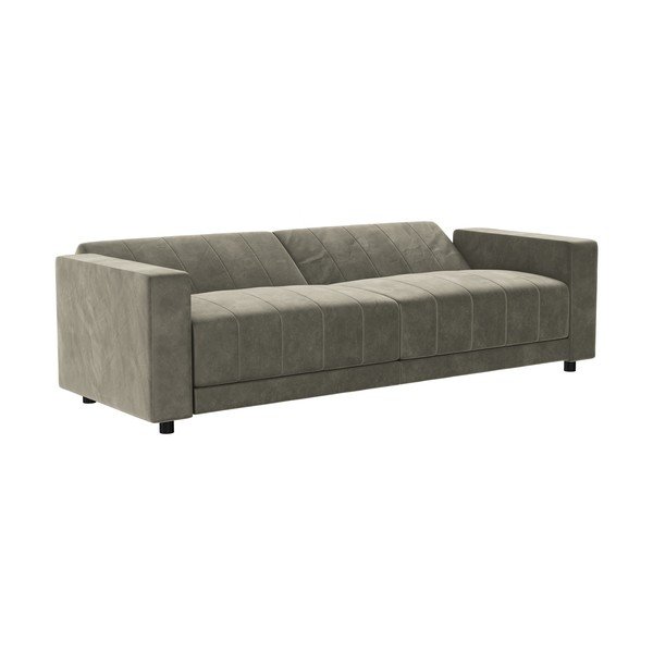 Szarobrązowa aksamitna częściowo rozkładana/rozkładana sofa 225 cm Allie II – Støraa-image-4