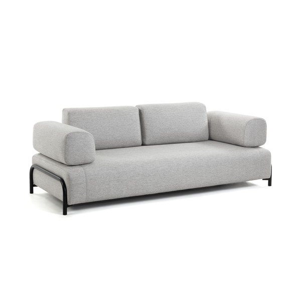 Jasnoszara sofa z podłokietnikami Kave Home Compo-image-2
