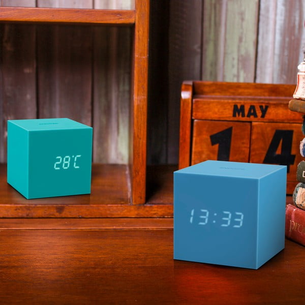 Lazurowy budzik LED Gingko Gravitry Cube-image-4