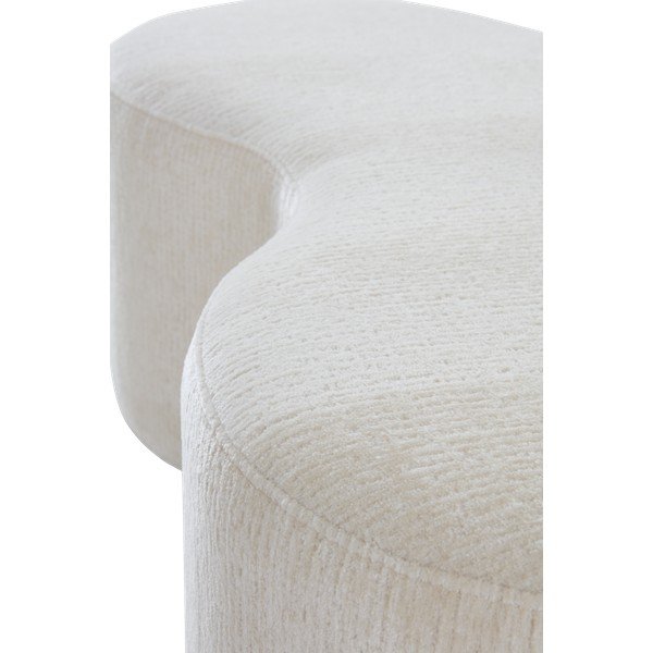 Kremowy puf z tkaniny szenilowej Mintaka – Jotex-image-3