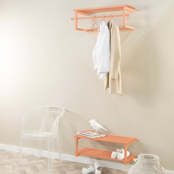 Łososiowa metalowa wisząca szafka na buty 71x26x34 cm Marco – Spinder Design-image-2