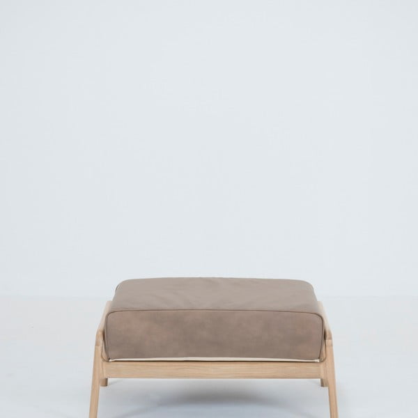 Jasnobrązowy podnóżek z konstrukcją z litego drewna dębowego Gazzda Fawn-image-2