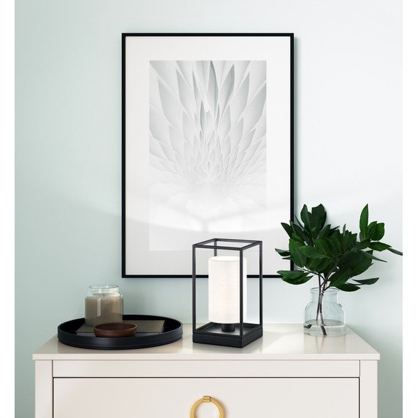 Czarno-biała lampa stołowa z tekstylnym kloszem (wysokość 28,5 cm) Gilli – Fischer & Honsel-image-1