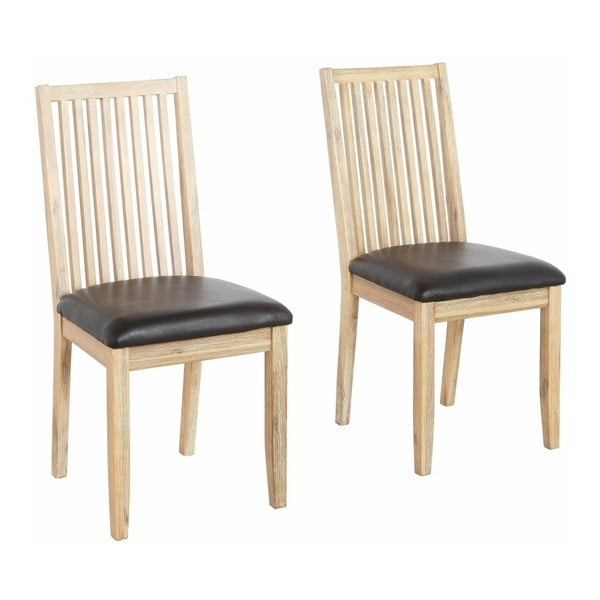 Zestaw 2 krzeseł z litego drewna akacji Støraa Mio