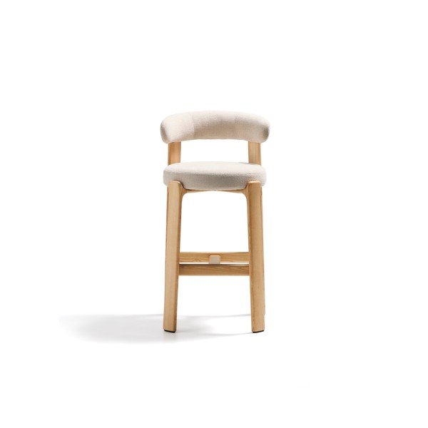 Beżowo-naturalny kolorze hoker z litego drewna jesionowego (wysokość siedziska 75 cm) Granite – Kave Home-image-2