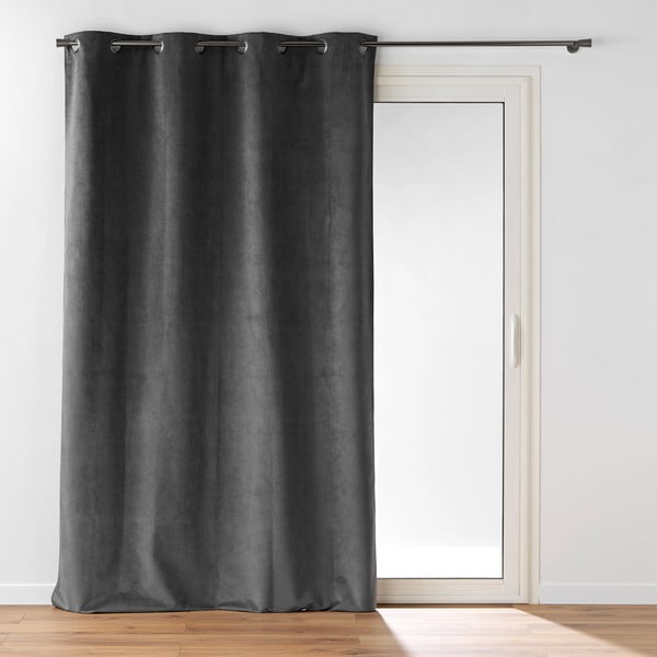 Antracytowa aksamitna zasłona 140x260 cm Olympe – douceur d'intérieur