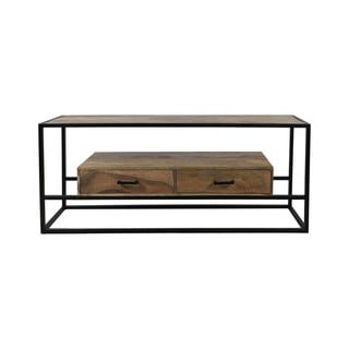 Czarna szafka pod TV z drewna mango 140x58 cm Blackwell – HSM collection
