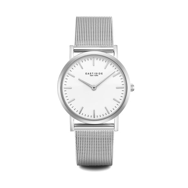 Zegarek damski w kolorze srebra z białym cyferblatem Eastside East Village