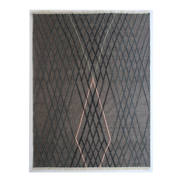 Szary dywan wełniany tkany ręcznie Linie Design Wimpole, 170 x 240 cm