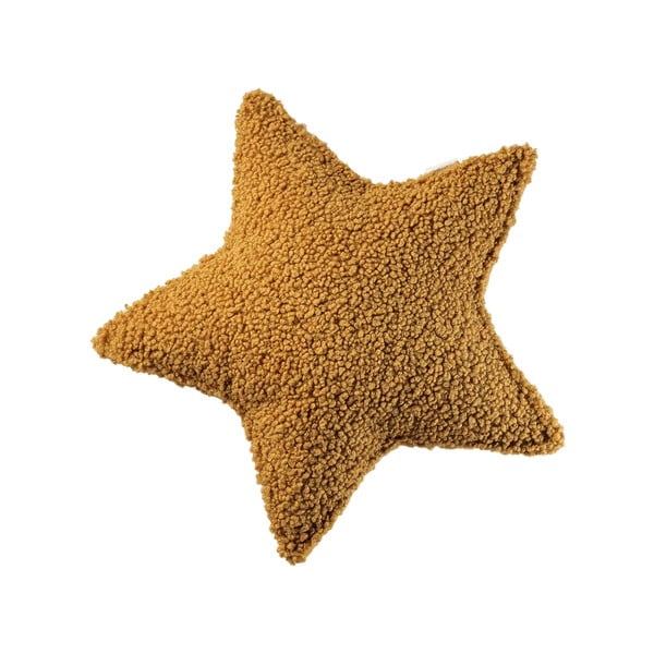 Brązowa poduszka na sofę dziecięcą z materiału bouclé Star – Wigiwama