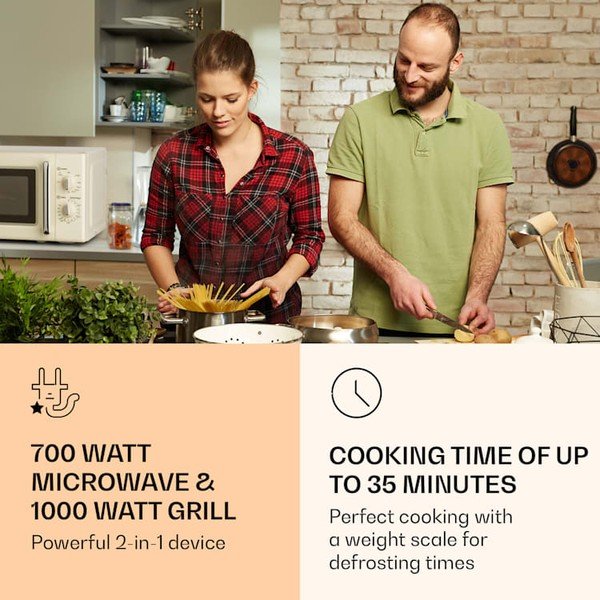 Beżowa kuchenka mikrofalowa Klarstein Caroline-image-4