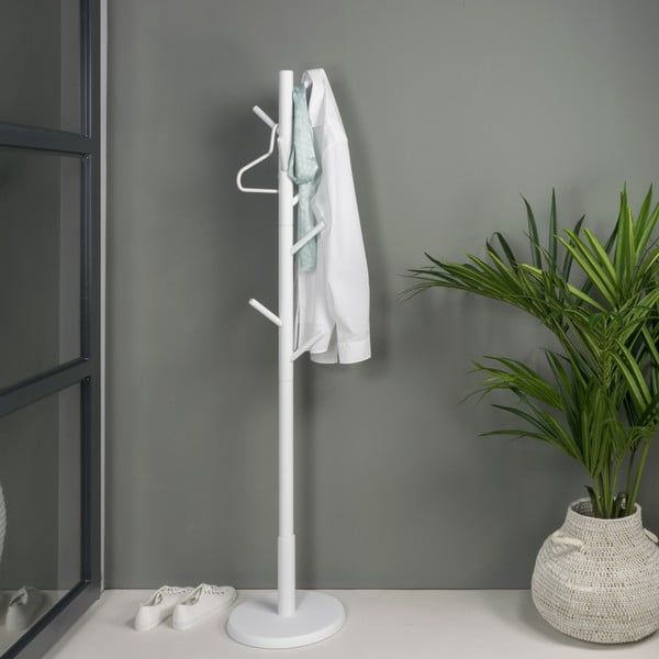 Biały wieszak z litego drewna kauczukowego ø 36x170 cm Bro – Spinder Design-image-1