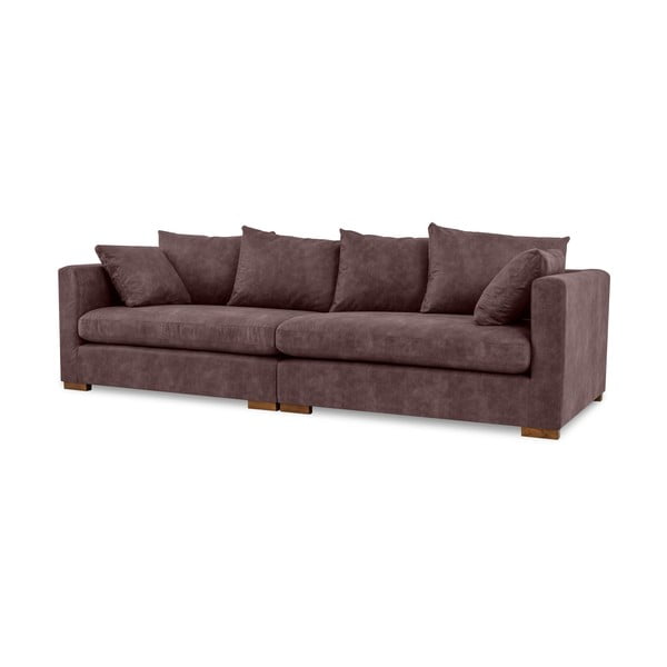 Ciemnobrązowa sofa z imitacji skóry 266 cm Hamburg – Scandic-image-2