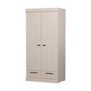 Szarobeżowa szafa z litego drewna sosnowego 94x195x53 cm Connect – WOOOD