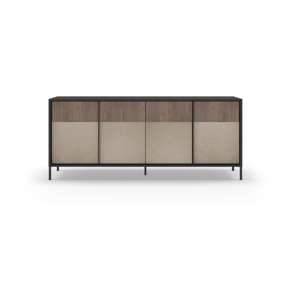 Antracytowo-jasnobrązowa niska komoda 206x86 cm Amalia – Marckeric