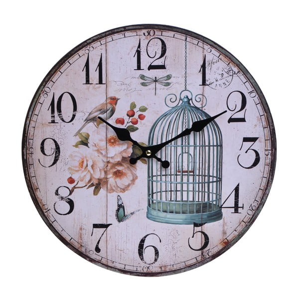 Zegar naścienny Vintage Cage, 33,8 cm