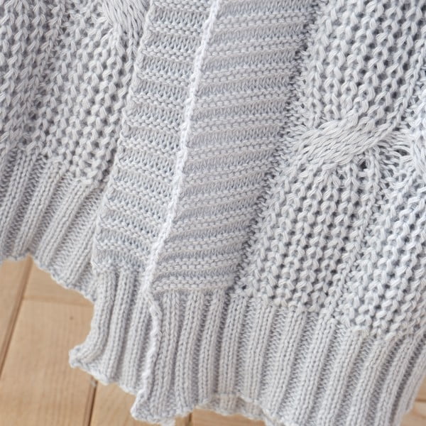Szary koc dzianinowy 130x170 cm Chunky Marl Knit – Catherine Lansfield-image-2