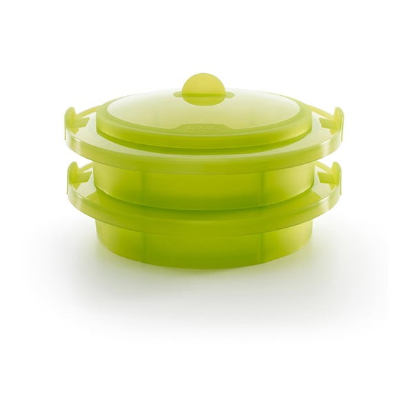 Zielone silikonowe naczynie do gotowania na parze Lékué Steamer, ⌀ 22 cm