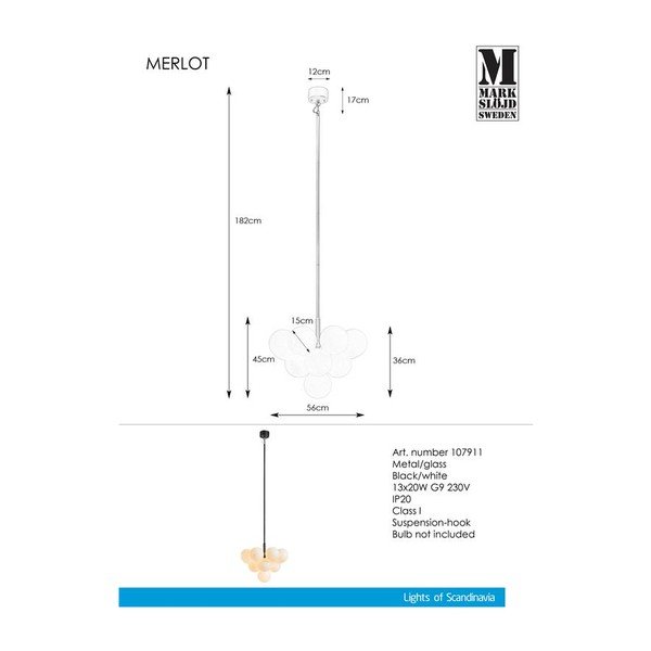 Lampa wisząca Markslöjd Merlot Pendant Black-White 13L-image-2