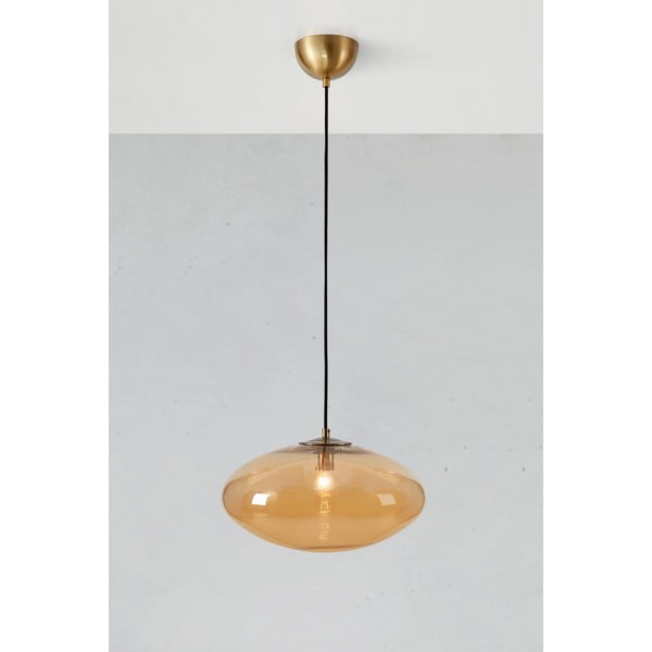 Lampa wisząca w kolorze ochry ze szklanym kloszem ø 38 cm Locus – Markslöjd-image-3