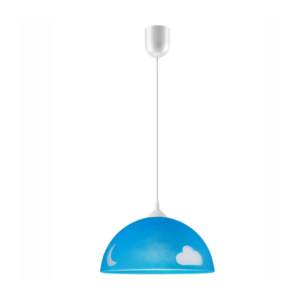 Niebieska lampa dziecięca ze szklanym kloszem ø 30 cm Day & Night – LAMKUR