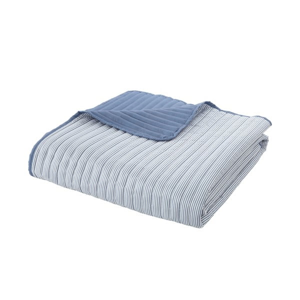 Niebieska narzuta pikowana 220x230 cm Stripe – Catherine Lansfield