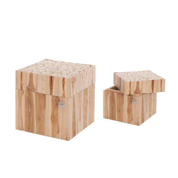 Zestaw 2 drewnianych pudełek