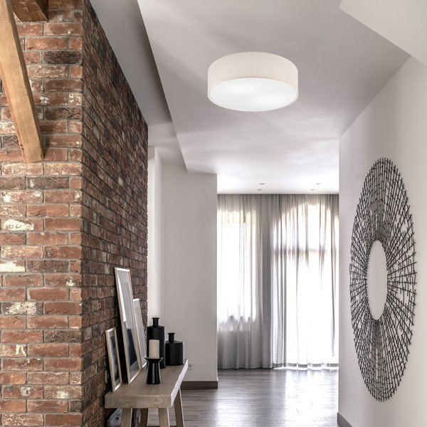 Kremowa lampa sufitowa z tekstylnym kloszem ø 45 cm Vivian – LAMKUR-image-2