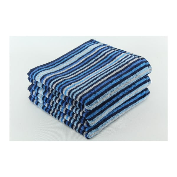 Zestaw 3 ręczników Collette Dark Blue, 50x100 cm