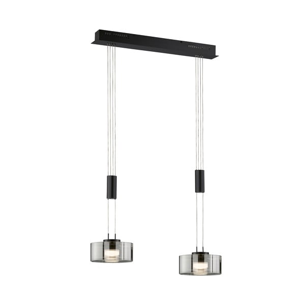 Czarna lampa wisząca LED ze ściemniaczem i szklanym kloszem Lavin – Fischer & Honsel