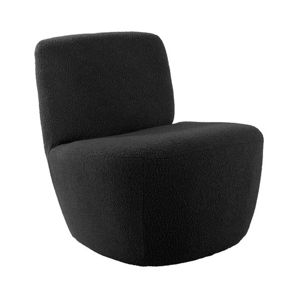 Czarny fotel z materiału bouclé Ada – Leitmotiv