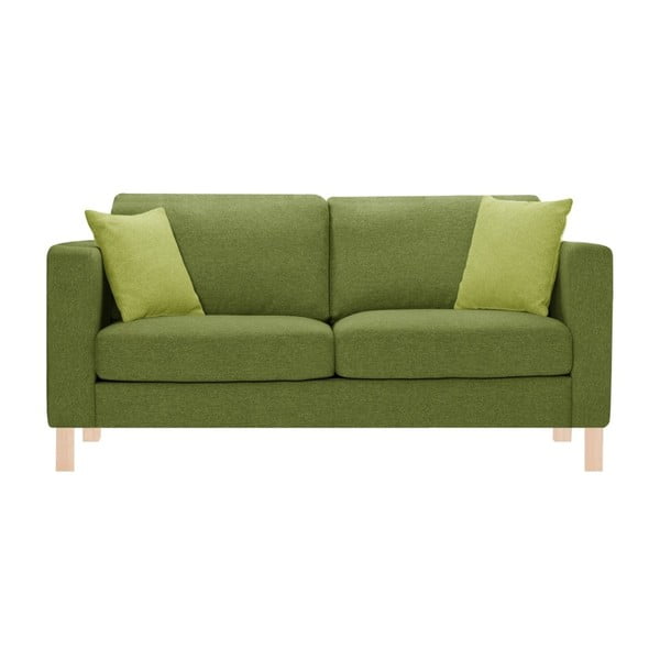 Zielona sofa z 2 jasnozielonymi poduszkami Stella Cadente Maison Canoa