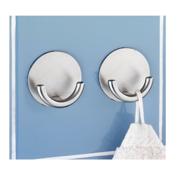 Samoprzylepny haczyk ścienny w srebrnej barwie Wenko Rondo-image-1